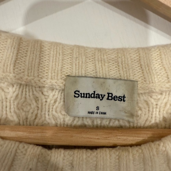 Sunday Best Ivory Cable Knit Sweater - Picture 3 of 5